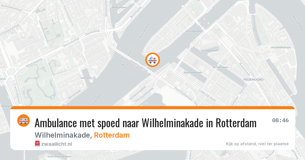 Ambulance met spoed naar Wilhelminakade in Rotterdam — 11 aug 2026