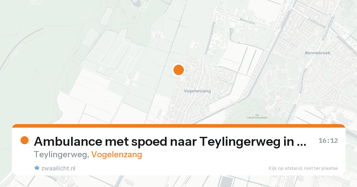 Ambulance met spoed naar Teylingerweg in Vogelenzang — 15 aug 2026
