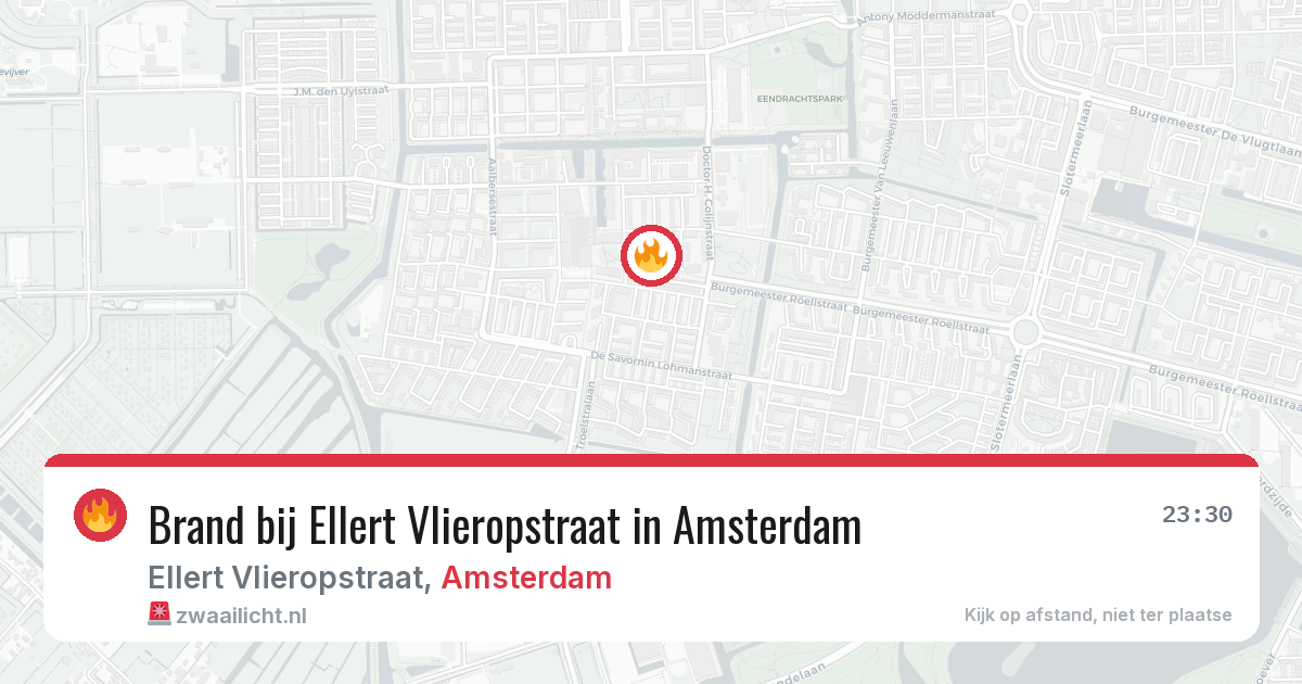 Brand bij Ellert Vlieropstraat in Amsterdam — 13 jun 2026