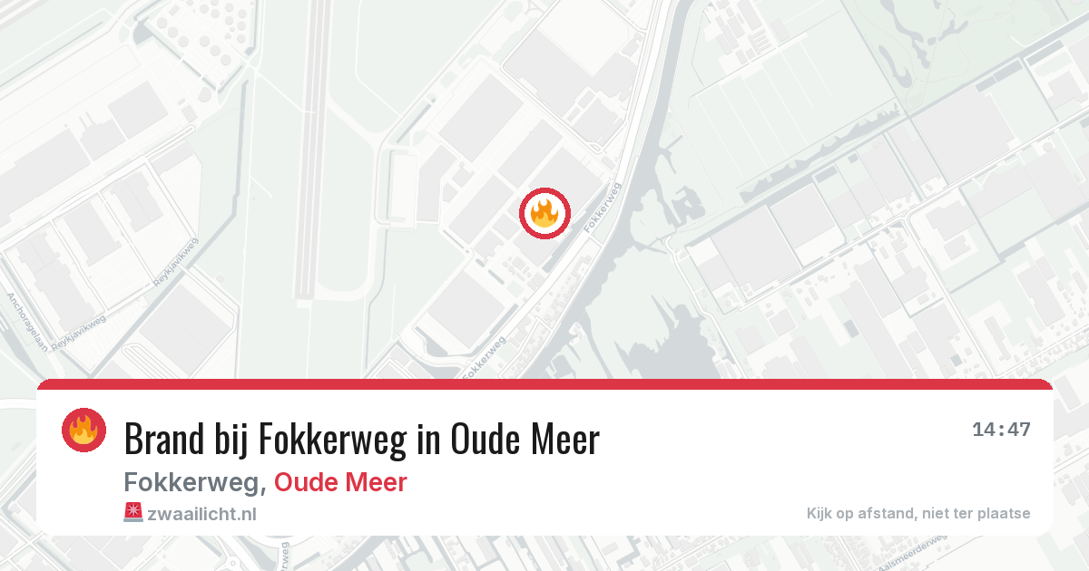 Brand bij Fokkerweg in Oude Meer — 3 aug 2026