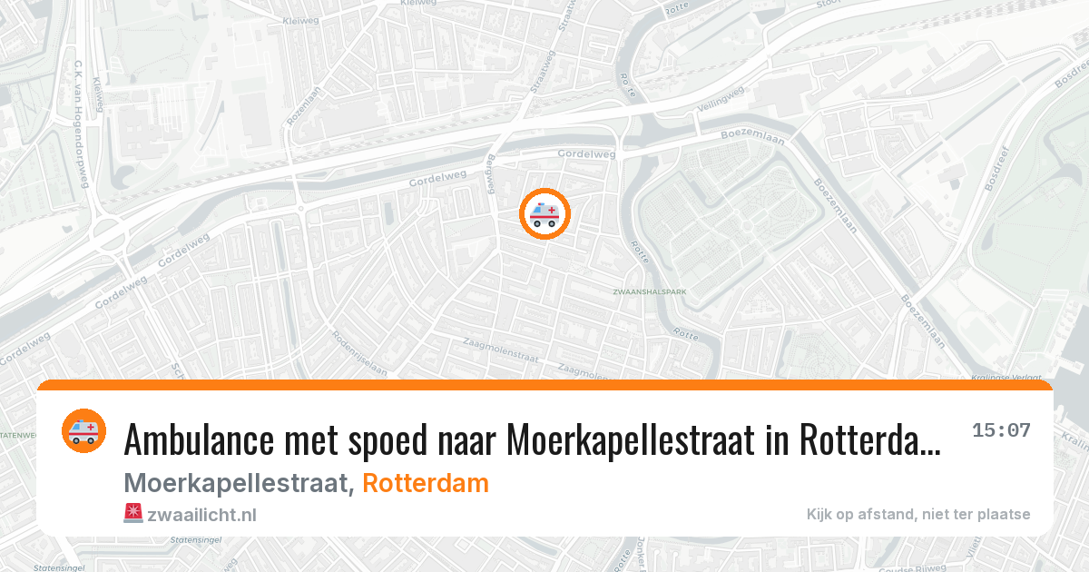 Ambulance met spoed naar Moerkapellestraat in Rotterdam — 17 mrt 2026