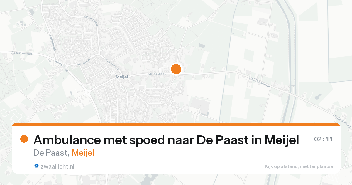 Ambulance met spoed naar De Paast in Meijel — 9 aug 2026