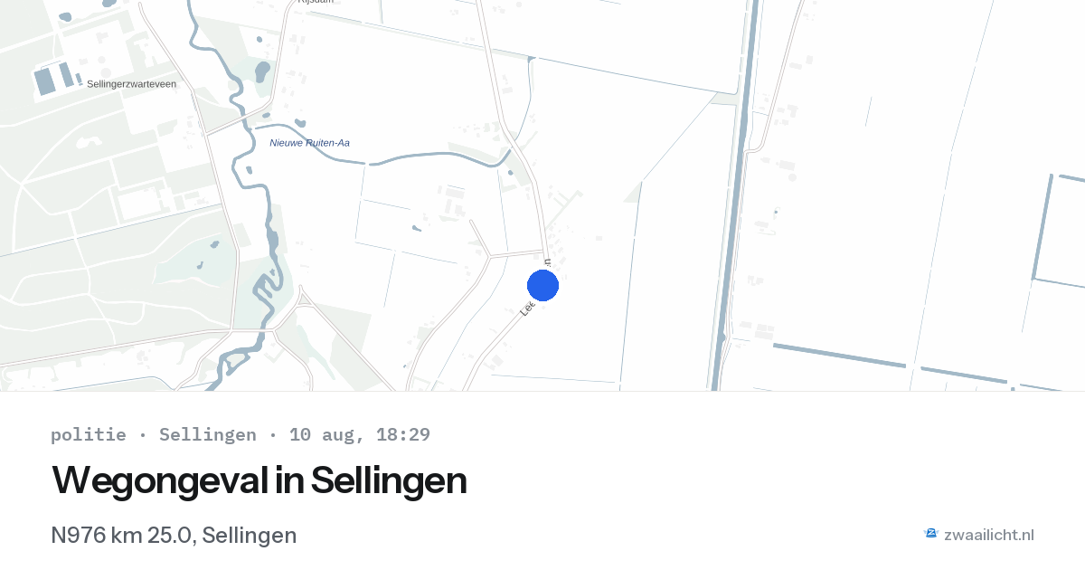 Wegongeval in Sellingen — 10 aug 2026