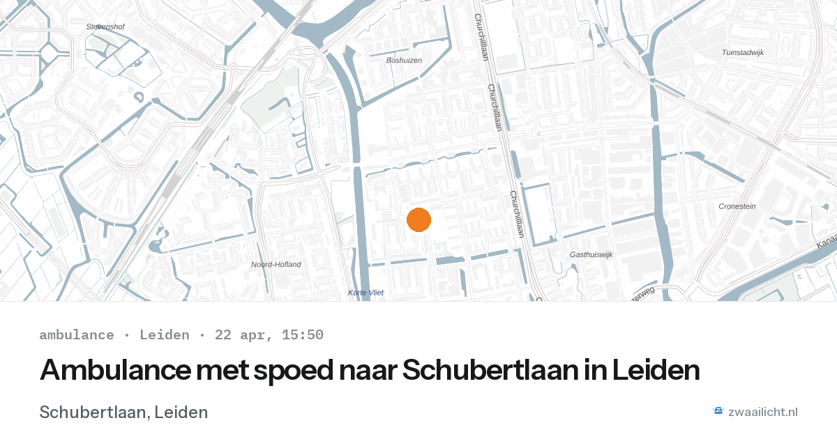 Ambulance met spoed naar Schubertlaan in Leiden — 22 apr 2026