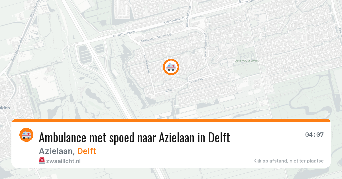 Ambulance met spoed naar Azielaan in Delft — 3 apr 2026