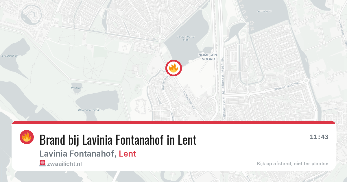 Brand bij Lavinia Fontanahof in Lent — 11 jun 2026