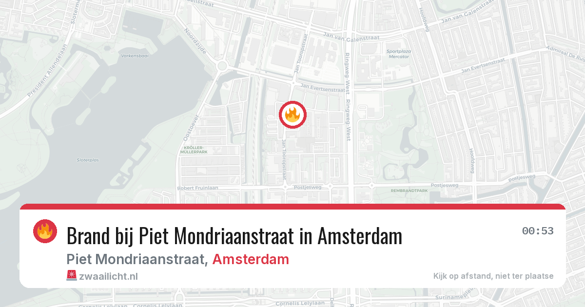 Brand bij Piet Mondriaanstraat in Amsterdam — 22 apr 2026