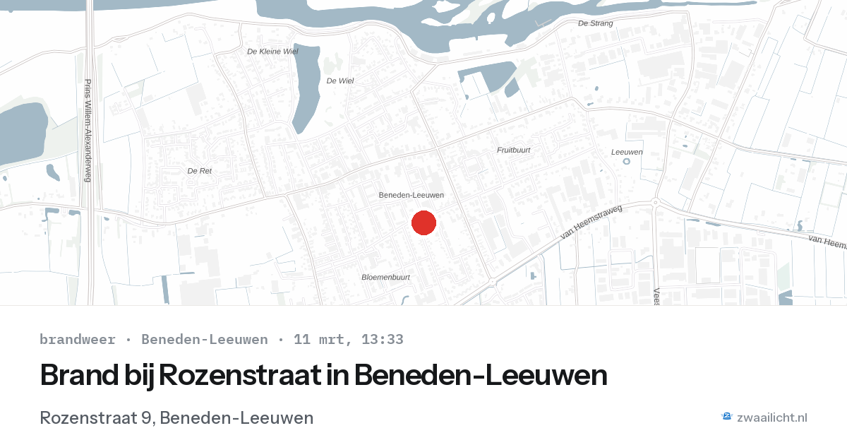 Brand bij Rozenstraat in Beneden-Leeuwen — 11 mrt 2026