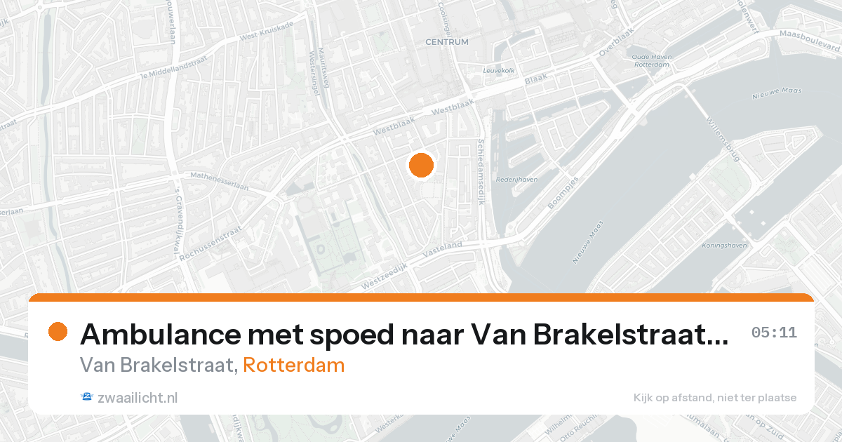Ambulance met spoed naar Van Brakelstraat in Rotterdam — 20 aug 2026