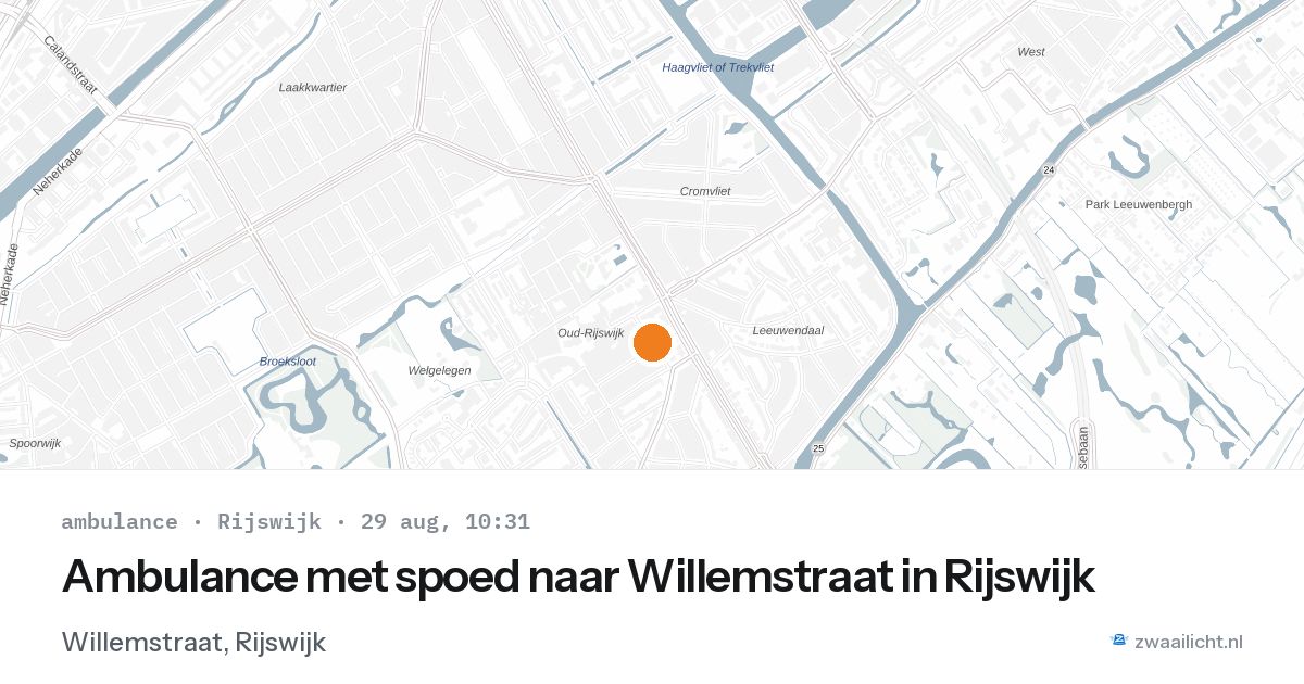 Ambulance met spoed naar Willemstraat in Rijswijk — 29 aug 2026