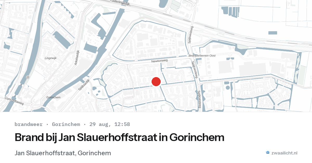 Brand bij Jan Slauerhoffstraat in Gorinchem — 29 aug 2026