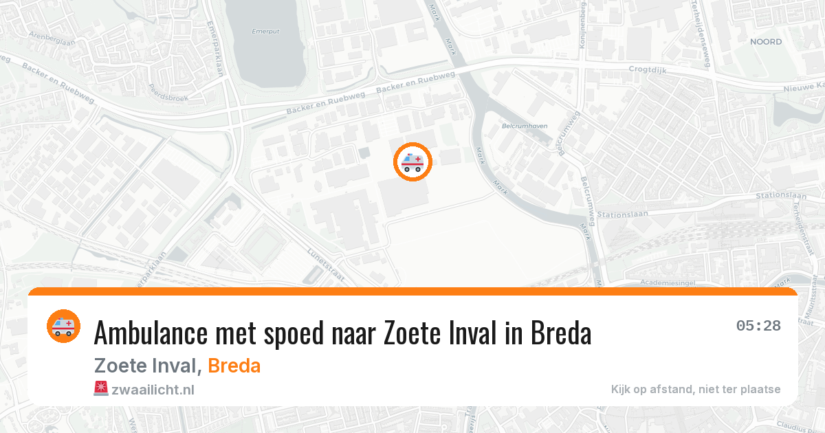 Ambulance met spoed naar Zoete Inval in Breda — 24 apr 2026