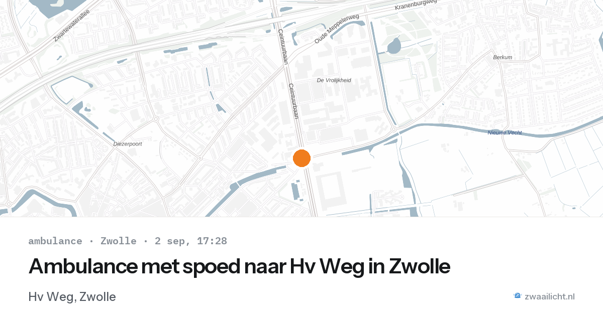 Ambulance met spoed naar Hv Weg in Zwolle — 2 sep 2026