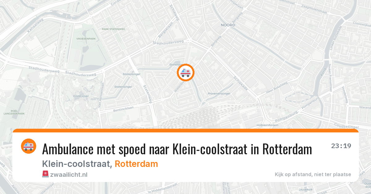 Ambulance met spoed naar Klein-coolstraat in Rotterdam — 29 mrt 2026
