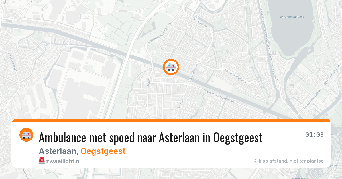 Ambulance met spoed naar Asterlaan in Oegstgeest — 12 jun 2026