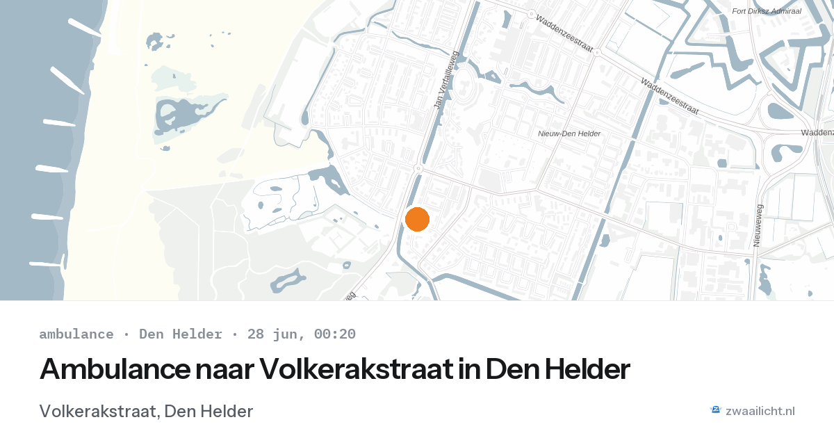 Ambulance naar Volkerakstraat in Den Helder — 27 jun 2026
