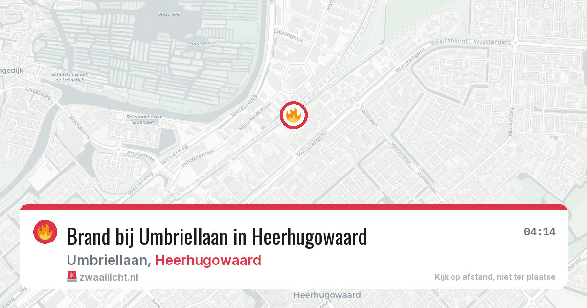 Brand bij Umbriellaan in Heerhugowaard — 1 apr 2026