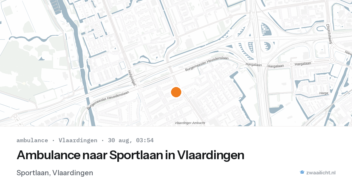 Ambulance naar Sportlaan in Vlaardingen — 30 aug 2026