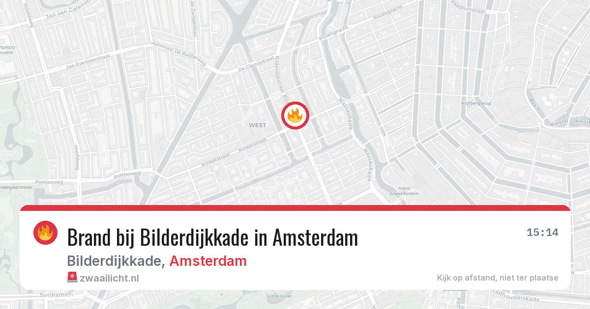 Brand bij Bilderdijkkade in Amsterdam — 23 mei 2026