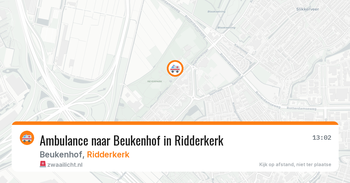 Ambulance naar Beukenhof in Ridderkerk — 9 jul 2026