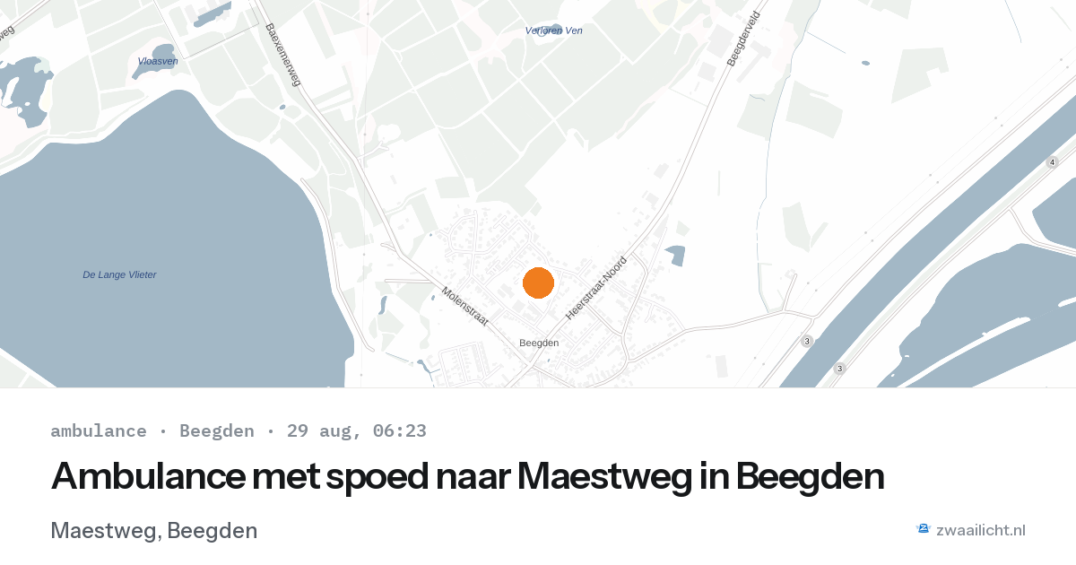 Ambulance met spoed naar Maestweg in Beegden — 29 aug 2026