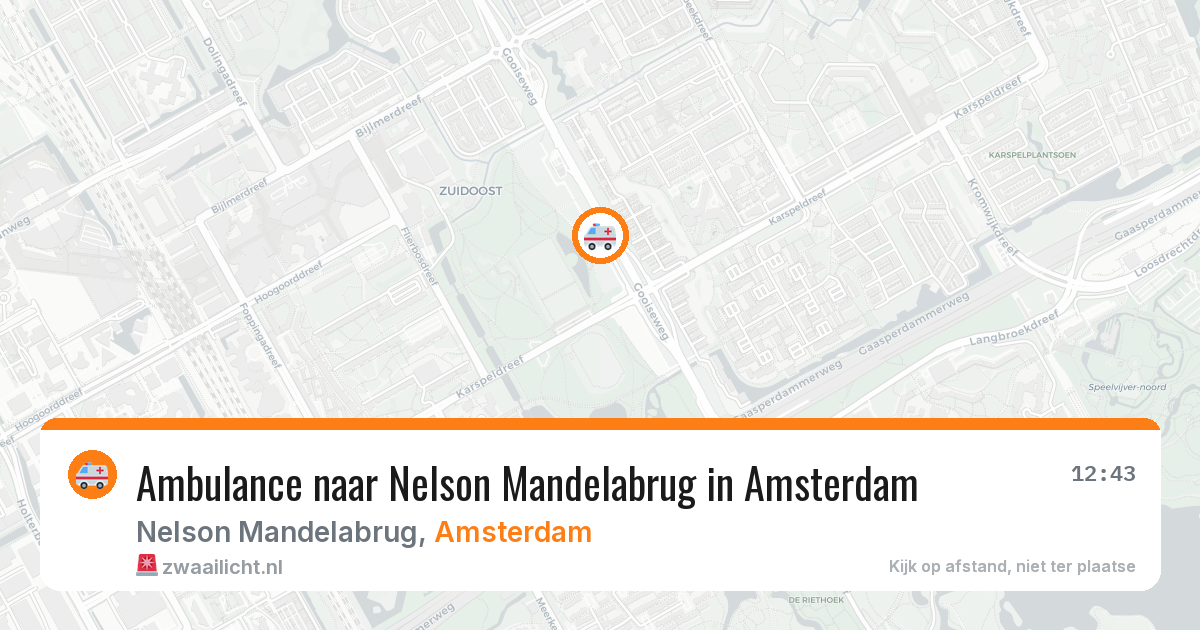 Ambulance naar Nelson Mandelabrug in Amsterdam — 17 jun 2026
