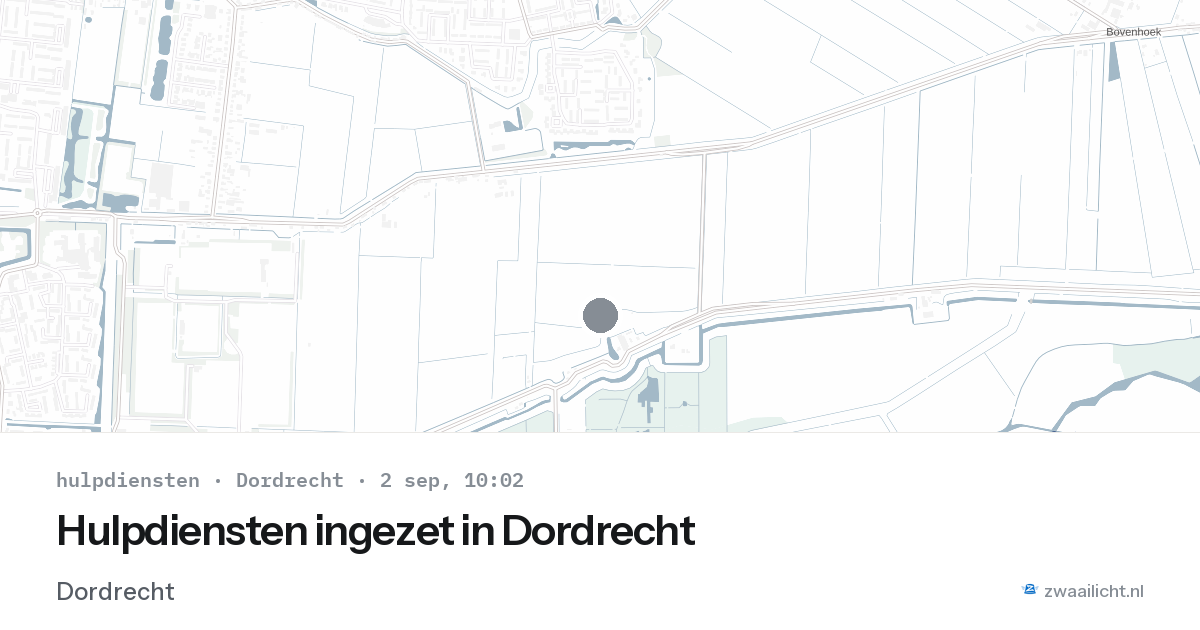 Hulpdiensten ingezet in Dordrecht — 2 sep 2026 | 🚨 Zwaailicht.nl