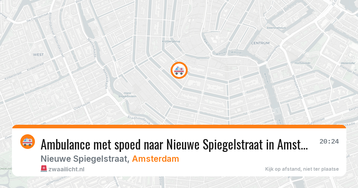 Ambulance met spoed naar Nieuwe Spiegelstraat in Amsterdam — 27 mrt 2026