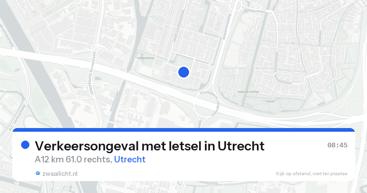 Verkeersongeval met letsel in Utrecht — 26 aug 2026