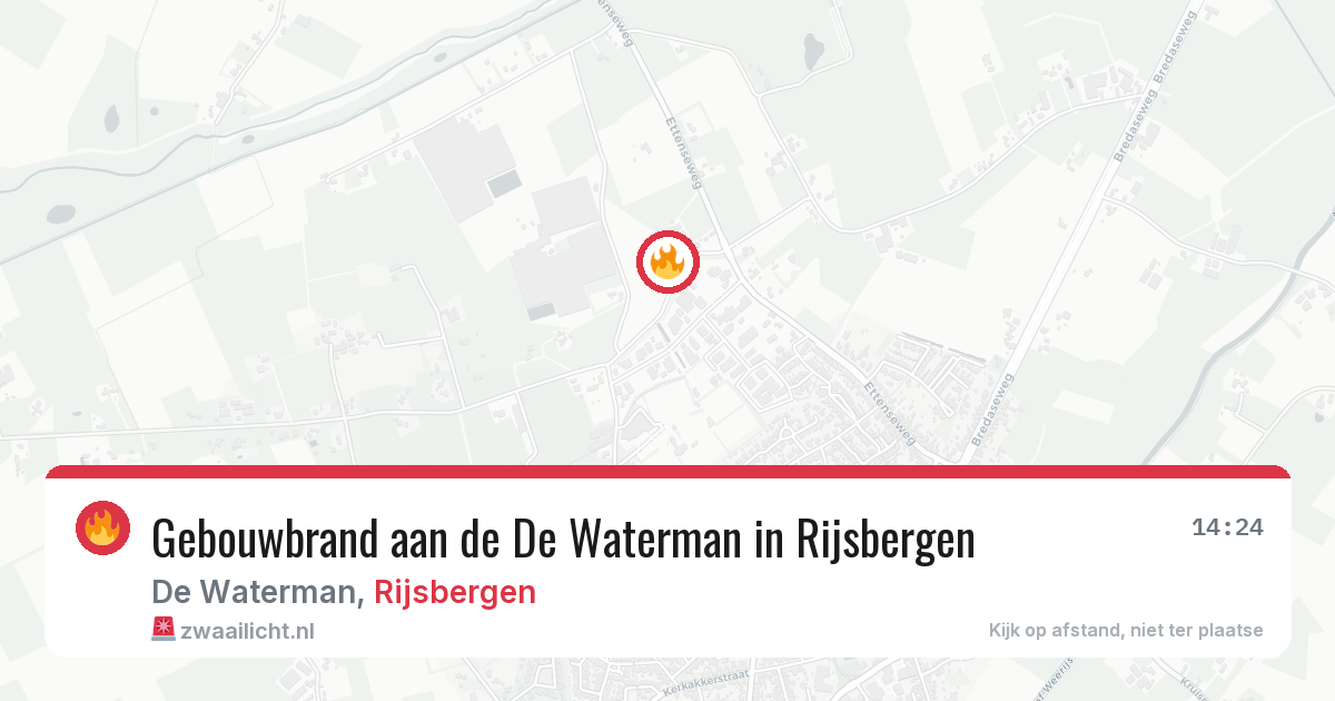 Gebouwbrand aan de De Waterman in Rijsbergen — 24 apr 2026