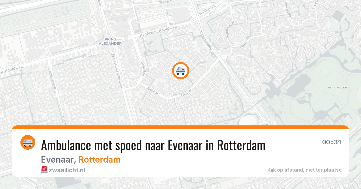 Ambulance met spoed naar Evenaar in Rotterdam — 13 aug 2026