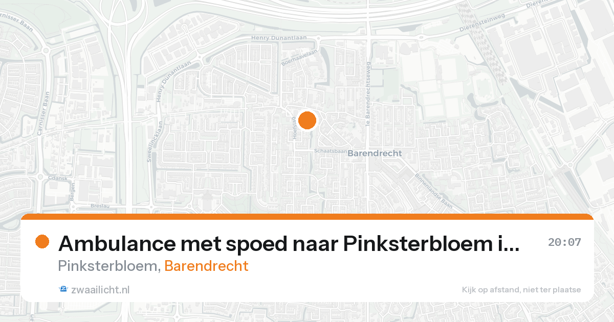 Ambulance met spoed naar Pinksterbloem in Barendrecht — 19 aug 2026