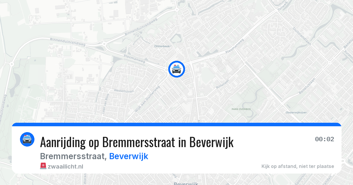 Aanrijding op Bremmersstraat in Beverwijk — 15 jul 2026
