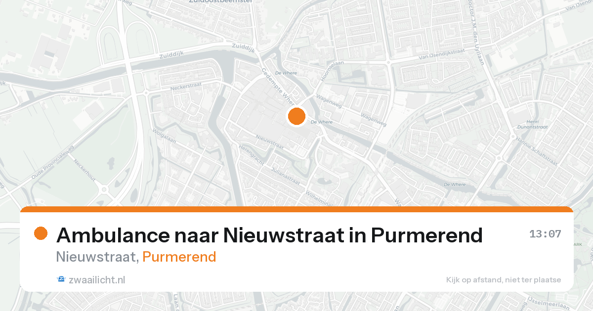 Ambulance naar Nieuwstraat in Purmerend — 18 mei 2026
