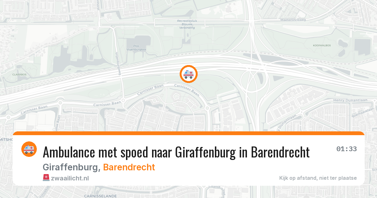 Ambulance met spoed naar Giraffenburg in Barendrecht — 12 mei 2026