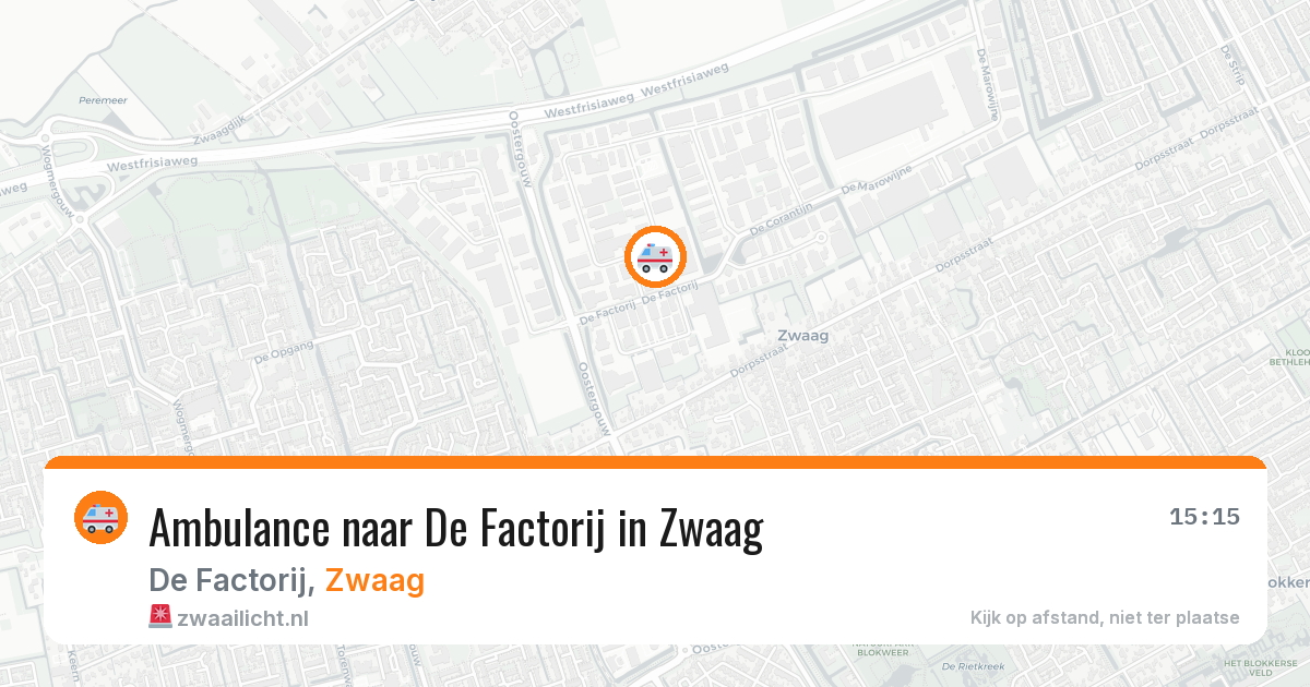 Ambulance naar De Factorij in Zwaag — 27 jul 2026