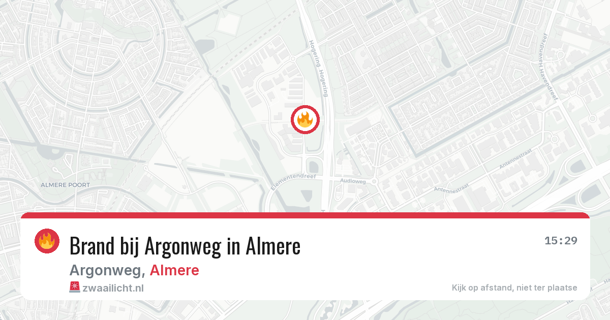 Brand bij Argonweg in Almere — 4 aug 2026