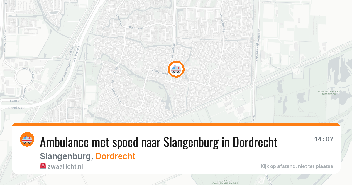 Ambulance met spoed naar Slangenburg in Dordrecht — 28 jun 2026