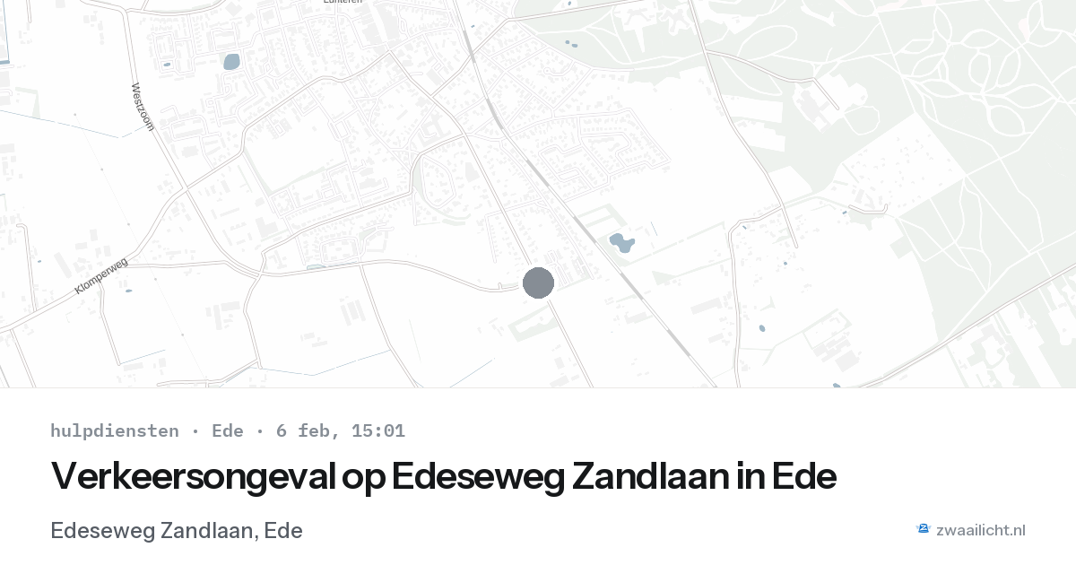 Verkeersongeval op Edeseweg Zandlaan in Ede — 6 feb 2026