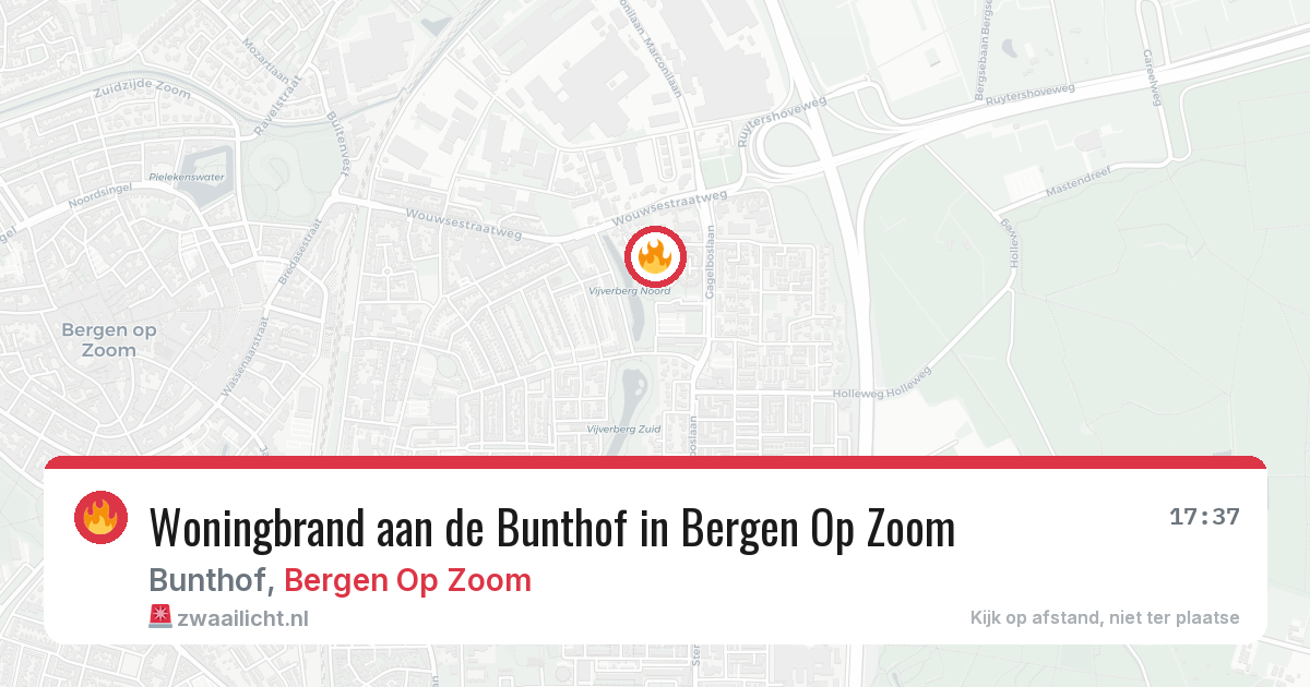 Woningbrand aan de Bunthof in Bergen Op Zoom — 29 mei 2026