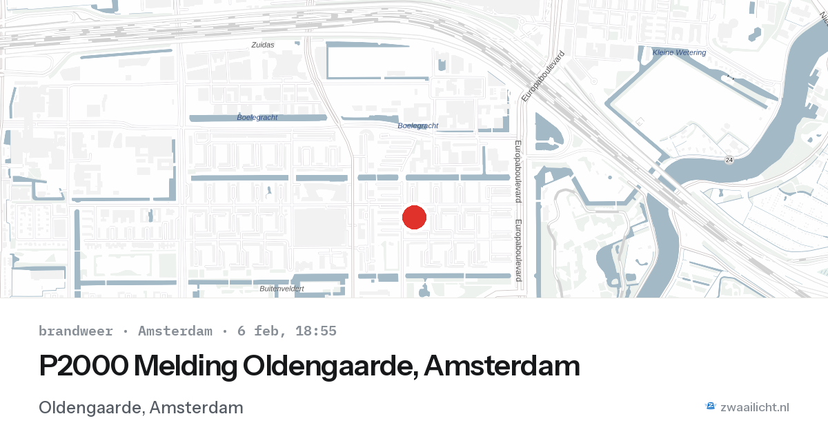 P2000 Melding Oldengaarde, Amsterdam — 6 feb 2026