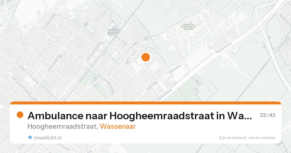 Ambulance naar Hoogheemraadstraat in Wassenaar — 17 aug 2026