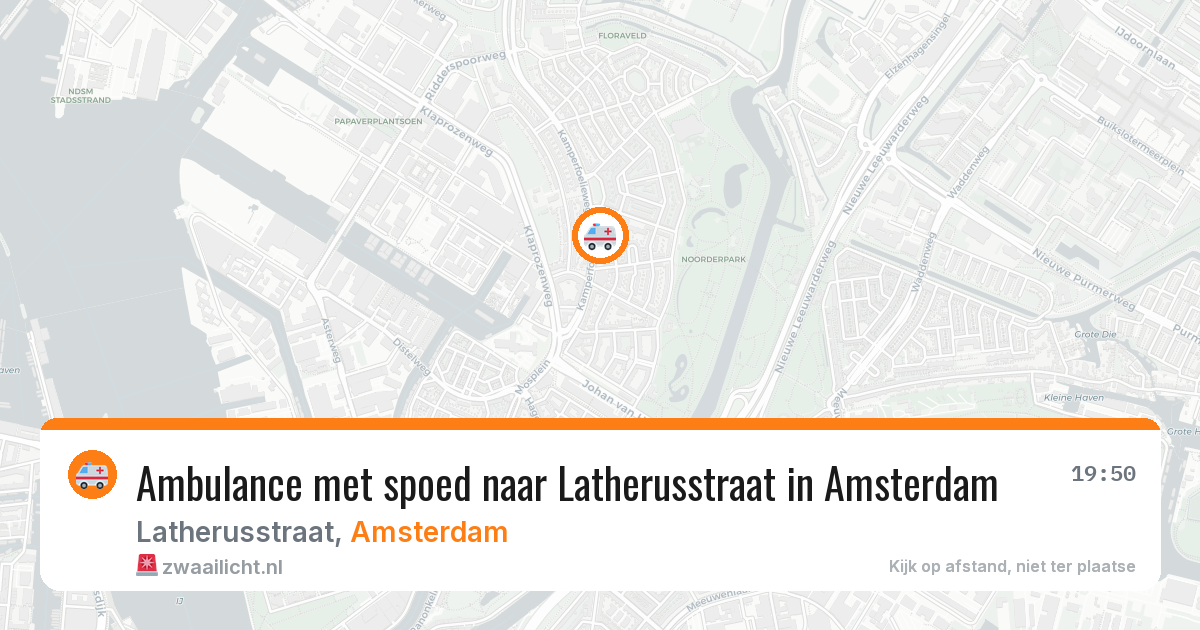 Ambulance met spoed naar Latherusstraat in Amsterdam — 20 jun 2026
