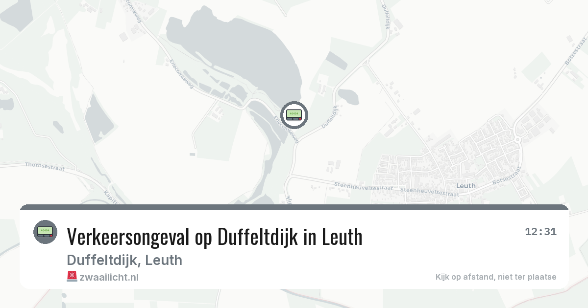 Verkeersongeval op Duffeltdijk in Leuth — 16 mei 2026