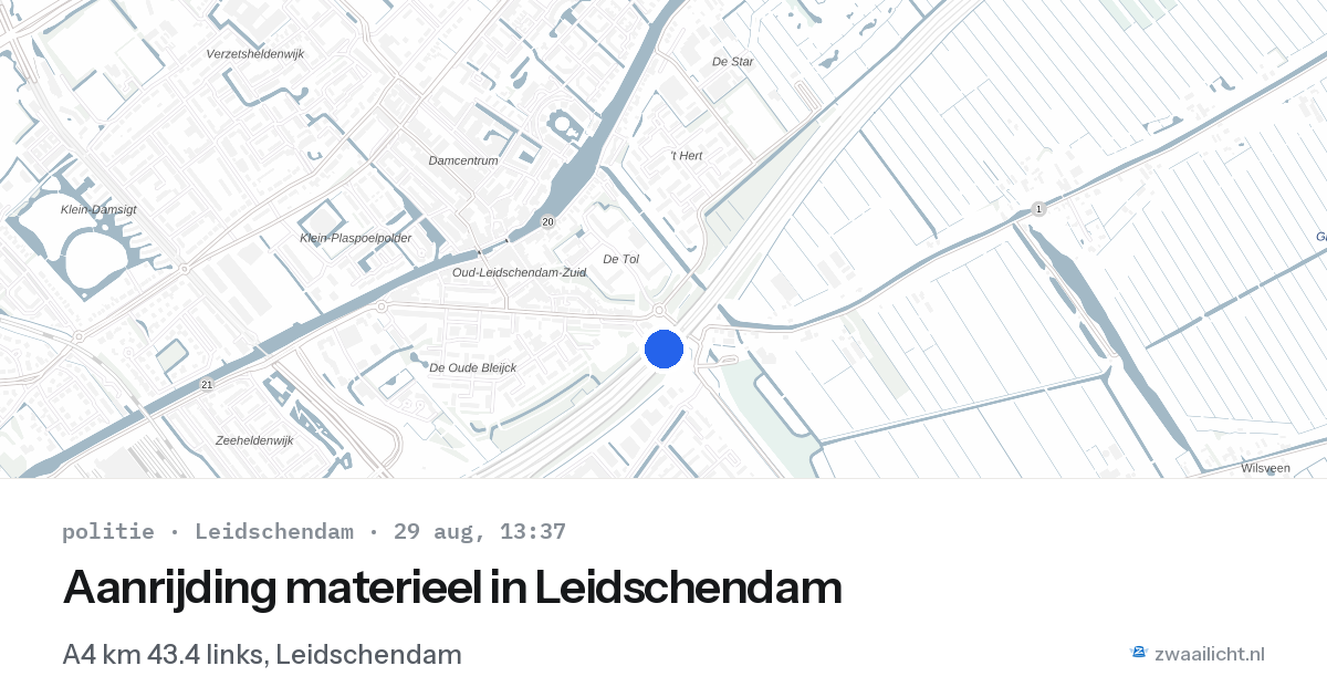 Aanrijding materieel in Leidschendam — 29 aug 2026