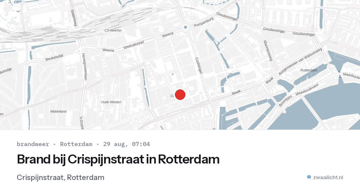 Brand bij Crispijnstraat in Rotterdam — 29 aug 2026