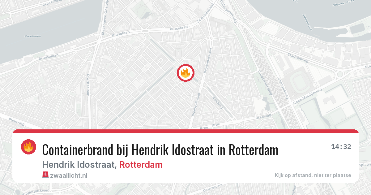 Containerbrand bij Hendrik Idostraat in Rotterdam — 27 jul 2026