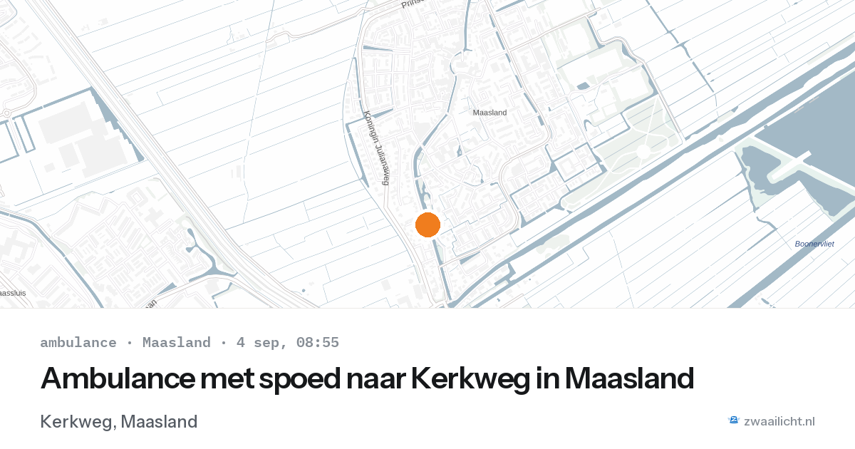 Ambulance met spoed naar Kerkweg in Maasland — 4 sep 2026