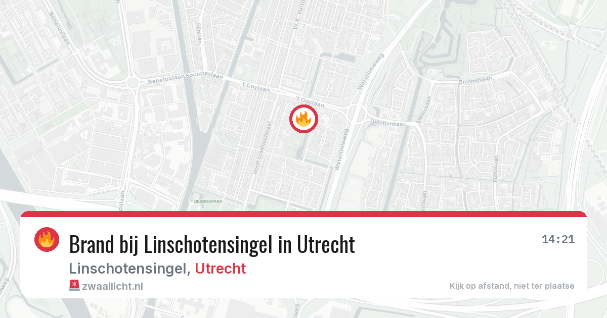 Brand bij Linschotensingel in Utrecht — 29 jun 2026
