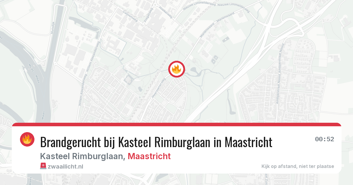 Brandgerucht bij Kasteel Rimburglaan in Maastricht — 19 mrt 2026